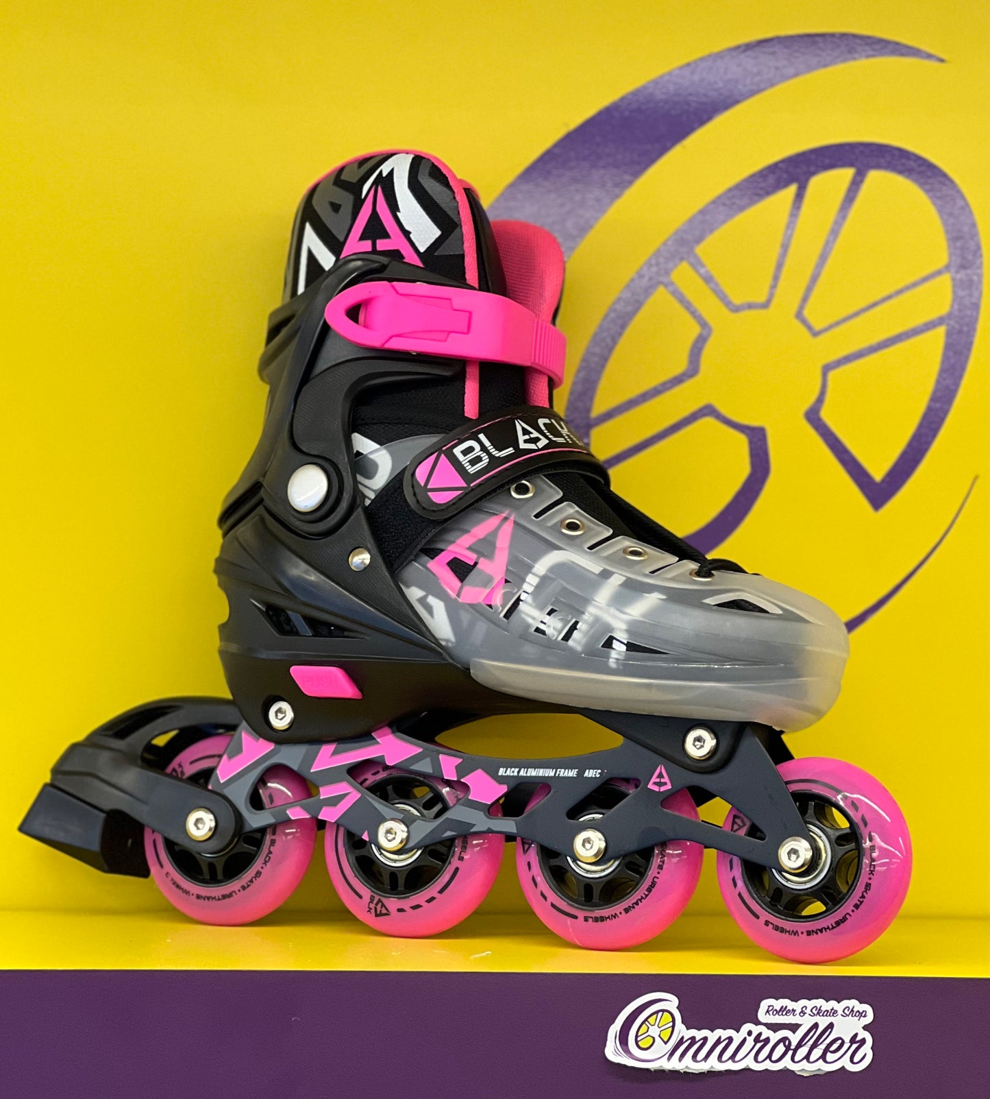 Kit de patines Fitness con protecciones Black Kids Rosa